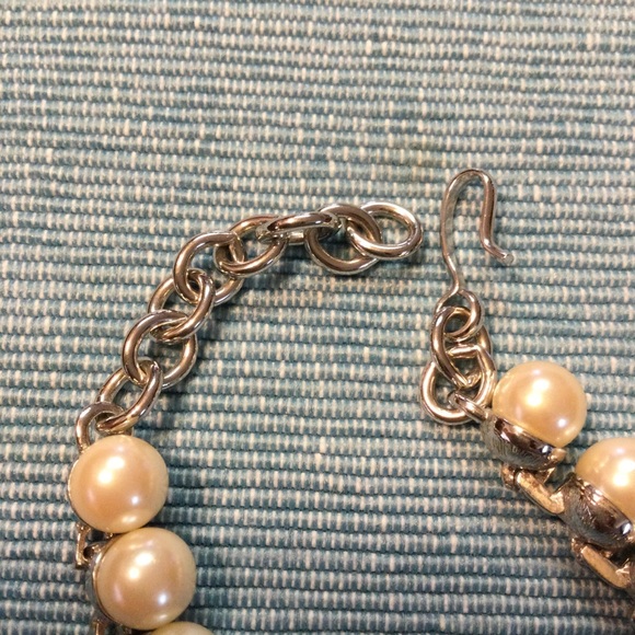 Vintage Faux Pearl and Diamond Necklace - Picture 3 of 4